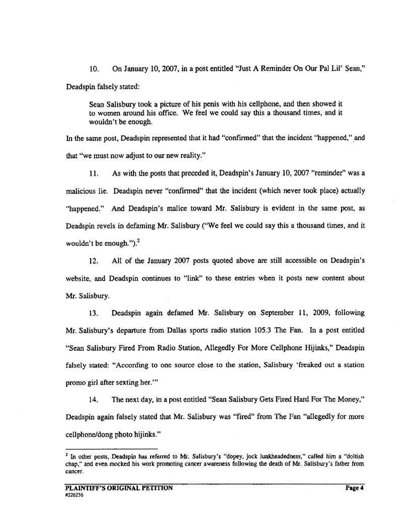 Illustration for article titled Sean Salisbury's Lawsuit